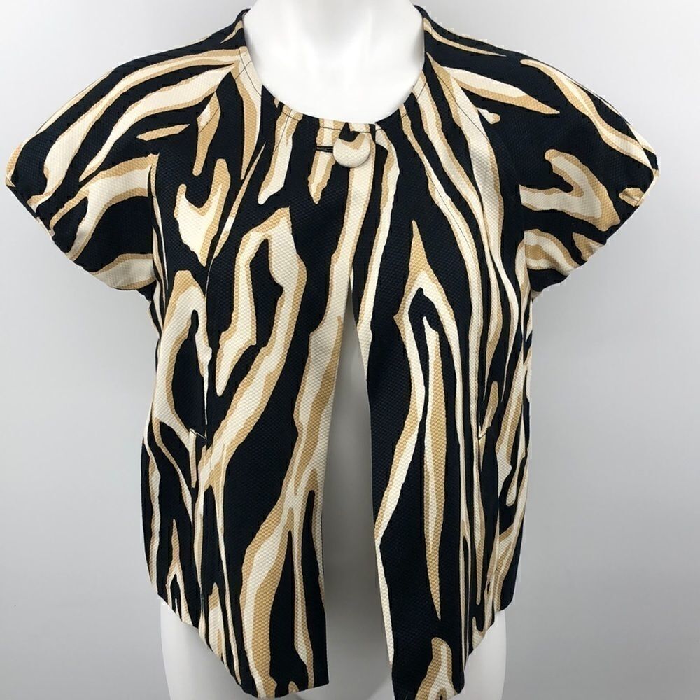 Scott Taylor animal print one button cardigan